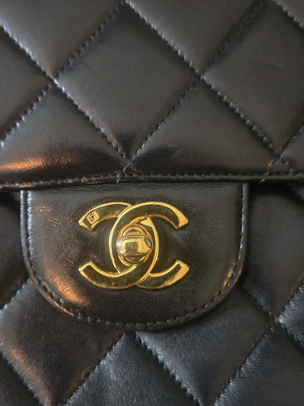 CHANEL 1996-1997 Both Side Classic Flap Jumbo Black Lambskin